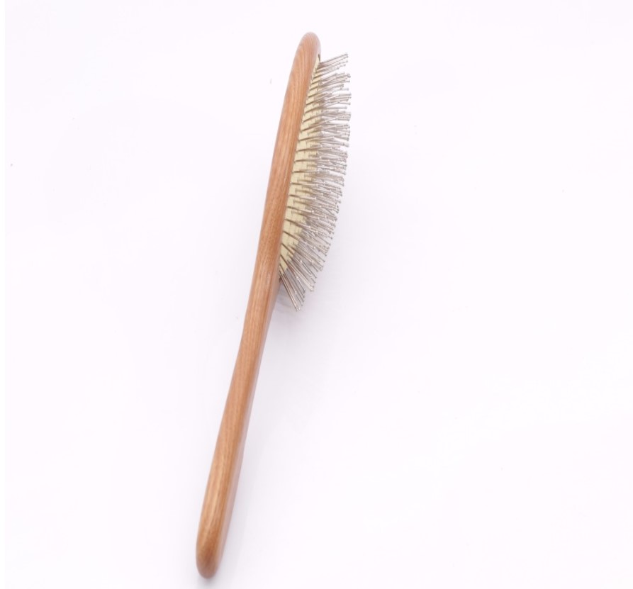 Bamboo Hair Brush with Massage Steel Bristle